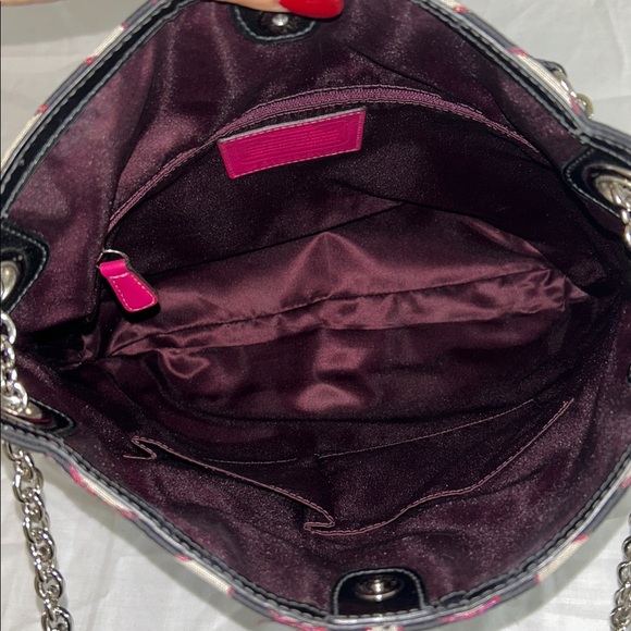 COACH 21161 POPPY Metallic Pink sparkle signature C ToTe Shoulder bag - Picture 11 of 12